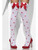 20" White and Red Heart Printed Opaque Women Adult Halloween Hold-Ups with Bows Costume Accessory - One Size - IMAGE 2