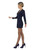 49" Navy Blue Flight Attendant Women Adult Halloween Costume - Small - IMAGE 2