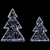 LED Lighted Wire Christmas Tree Decorations - 14" - White - Set of 2 - IMAGE 1