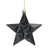 12ct Matte Jet Black Glittered Star Shatterproof Christmas Ornaments 5" - IMAGE 1