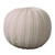 20" Solid Ivory Hand Knitted Round Pouf Ottoman - IMAGE 1