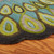 7.75' Green and Black Peacock Hand Tufted Wool Round Area Throw Rug - IMAGE 3