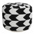 18" White and Black Chevron Arrow Round Pouf Ottoman - IMAGE 5