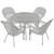 5-Piece White Resin Wicker Outdoor Dining Set - IMAGE 2