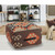18" Brown and Orange Southwestern Square Pouf Ottoman - IMAGE 3
