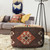18" Brown and Orange Southwestern Square Pouf Ottoman - IMAGE 6