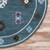 7' Blue and Gray Geometric Hand Hooked Round Wool Area Throw Rug - IMAGE 4