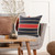 24" Navy and Red Striped Square Lumbar Pillow