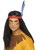 26" Black Cowboys and Indians Native American Inspired Men Adult Halloween Wig Costume Accessory - One Size - IMAGE 1