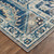 5' x 8' Blue and Gray Distressed Tribal Pattern Rectangular Area Throw Rug