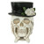9" Skull with Top Hat and Roses Halloween Decoration - IMAGE 1