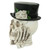 9" Skull with Top Hat and Roses Halloween Decoration - IMAGE 4