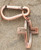 3.5" Dimensions of Christ Bronze Backpack Clip with CrossFish Charm - IMAGE 1