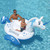 64" Inflatable Blue and White Giant Magical Unicorn Swimming Pool Ride-On Lounge - IMAGE 2