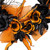 Skull with Roses Artificial Halloween Wreath - 14" - Black and Orange - Unlit - IMAGE 6