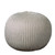 20" Silver and Ivory Hand Knitted Round Pouf Ottoman - IMAGE 1