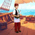 Black and Red Pirate Boy Child Halloween Costume - Medium - IMAGE 1