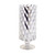 Set of 2 Striped Glass Pillar Candle Holders 12" - IMAGE 1