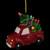 Lighted Truck with Christmas Tree Ceramic Ornament - 3.75" - Red and Green - IMAGE 1