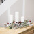 Frosted Winter Greenery and Jingle Bells Christmas Pillar Candle Holder - 28" - IMAGE 1