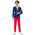 Blue and Red Stars and Stripes Americana Teen Boy Patriotic Suit - 12Y - IMAGE 1