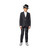 Vintage Black and White Pinstripe Gangster Boys Halloween Suit - Large - IMAGE 1