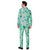 Green and Blue Tropical Flamingo Men's Adult All Year Slim Fit Suit - Small - IMAGE 2