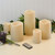 Set of 5 Beige Unique Battery Operated LED Assorted Resin Candles with Remote Control, 9" - IMAGE 4