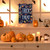 25" Blue and White Unique "Trick or Treat" Battery Operated LED Lighted Rectangular Wall Banner - IMAGE 3