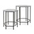 Set of 2 Black and Gray Hexagon Shaped Galvanized Accent Tables 24" - IMAGE 1