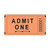2” Orange Single Raffle Ticket Roll with Black Ink - IMAGE 1