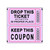 2” Magenta Purple Double Raffle Ticket Roll with Black Ink - IMAGE 1