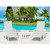3-Piece White 2 Position Lounge Chairs and Table Outdoor Patio Set - IMAGE 3