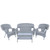 4pc Antique Gray Outdoor Patio Furniture Loveseat Chairs and Table 50.75" - IMAGE 1