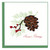 6" Green and White "Season's Greetings" Holiday Pinecone Square Christmas Greeting Card - IMAGE 1