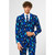 Blue and White Christmas Tree Printed Men's Adult Christmas Suit - US42 - IMAGE 1