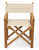 Set of 2 Natural Teak Directors Chairs with Canvas Tan Colored Sunbrella Fabric 35" - IMAGE 1
