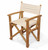 Set of 2 Natural Teak Directors Chairs with Canvas Tan Colored Sunbrella Fabric 35" - IMAGE 2