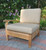 35" Natural Teak Sectional Right Arm Seating Outdoor Chair with Black Cushions - IMAGE 1