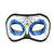 7" White and Blue Day of the Dead Half Mask - IMAGE 1