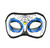 7" White and Blue Day of the Dead Half Mask - IMAGE 2