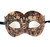 8" Black and Brown Masquerade Half Mask Halloween Costume Accessory - IMAGE 1
