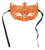 9” Orange and Black Glitter Embellished Half Mask with Ribbon Ties - IMAGE 1