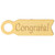 Rectangular Brass "Congrats" 24 Karat Gold Platted Gift Tag - IMAGE 1
