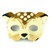 7" Yellow and Brown Furry Deer Mask - IMAGE 1