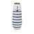 16" All Aboard Classic Nautical Anchor Blue and White Striped Hand Painted Large Terracotta Flower Vase - IMAGE 1