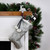 Silver Fox Faux Fur Christmas Stocking with Pom Poms - 20.5" - IMAGE 2
