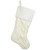 Cable Knit Christmas Stocking with Faux Fur Cuff - 20.5" - Cream and White - IMAGE 1