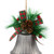 Bells with Pine Sprigs and Plaid Bow Christmas Ornaments - 7" - Silver - Set of 2 - IMAGE 4