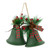 Christmas Bells with Pinecones and Plaid Bow Ornaments - 7" - Green - Set of 2 - IMAGE 2